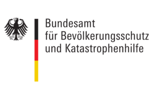 Logo des Bundesamts für Bevölkerungsschutz und Katastrophenhilfe (BBK) mit Bundesadler und Deutschlandflagge.