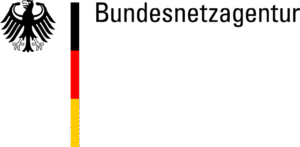 Logo der Bundesnetzagentur mit dem Bundesadler links, vertikalen Streifen der Deutschlandflagge (Schwarz, Rot, Gold) und dem Schriftzug "Bundesnetzagentur".