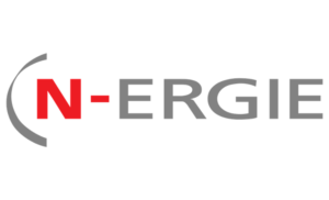 Das N-ERGIE Logo zeigt den roten Buchstaben 'N-' und das graue Wort 'ERGIE' mit einer grauen Klammer um das 'N'.