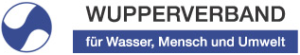 Logo des Wupperverbands: blauer Kreis mit stilisierten Wellen, daneben Schriftzug 'WUPPERVERBAND' und 'für Wasser, Mensch und Umwelt'.
